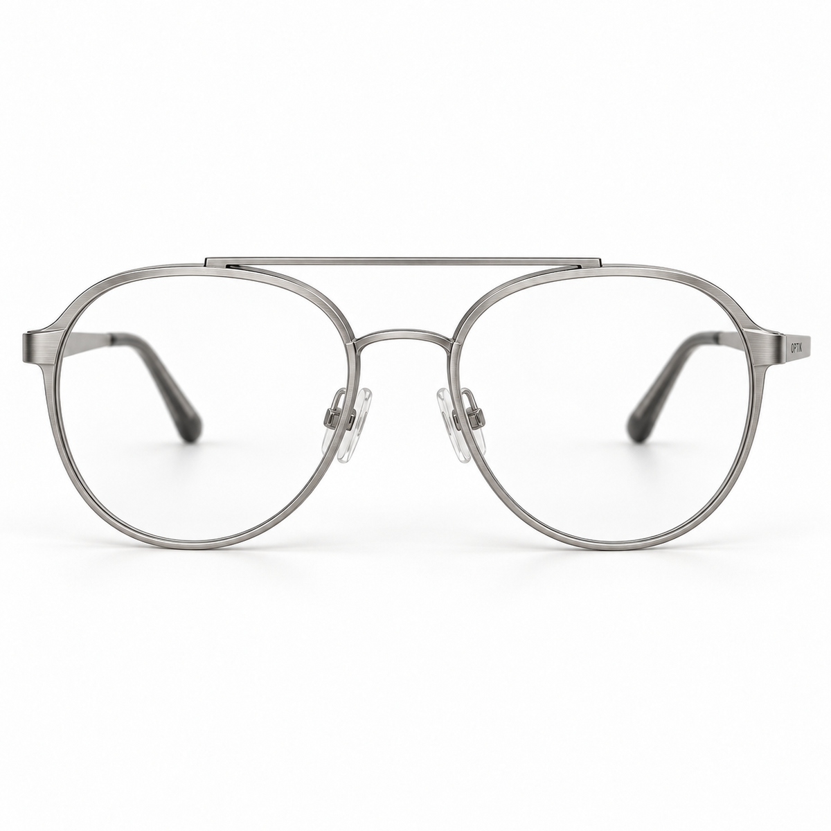 OPTIK Ellipse — Silver frame, Clear lenses — detail