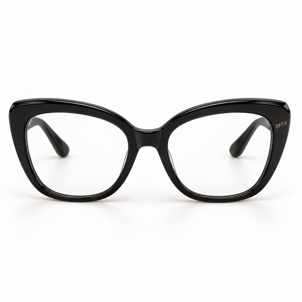 OPTIK Tempoa — Black frame, Clear lenses — detail