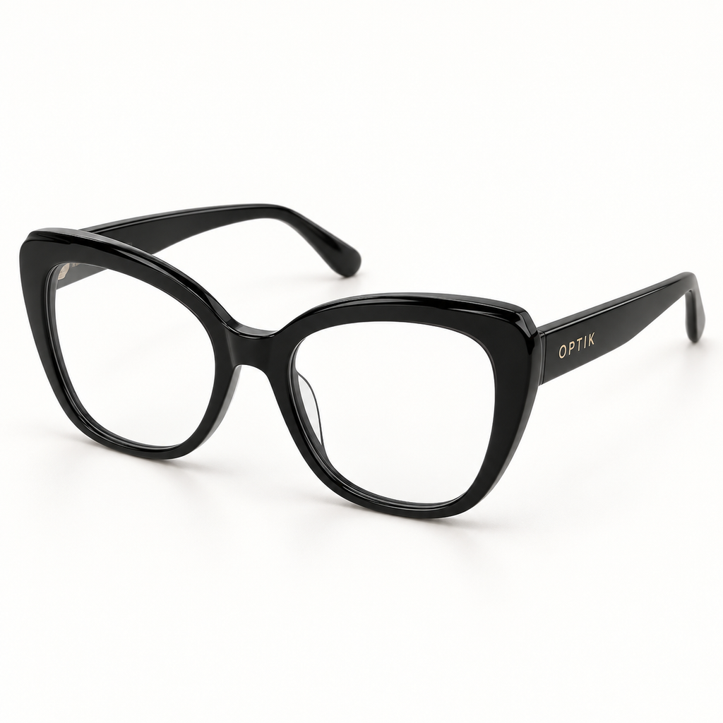 OPTIK Tempoa — Black frame, Clear lenses — product