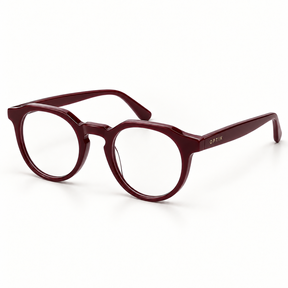 OPTIK Cadence — Burgundy frame, Clear lenses — product
