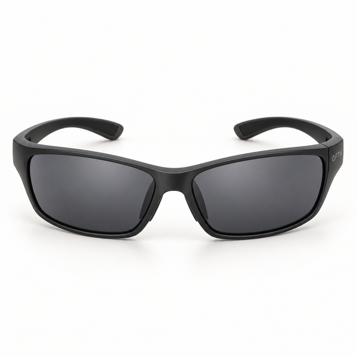 OPTIK Pace — Black frame, Smoke Grey lenses — detail