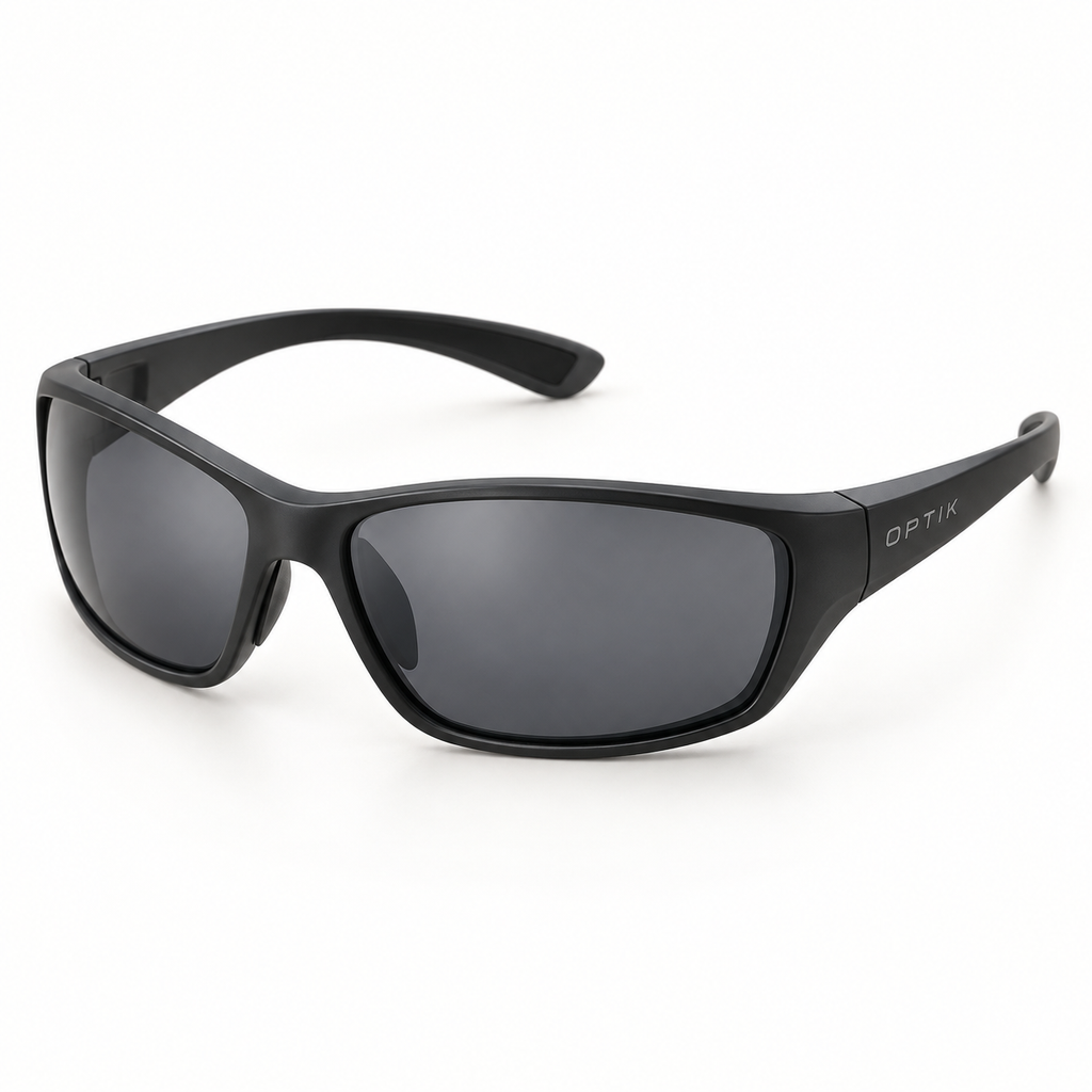 OPTIK Pace — Black frame, Smoke Grey lenses — product