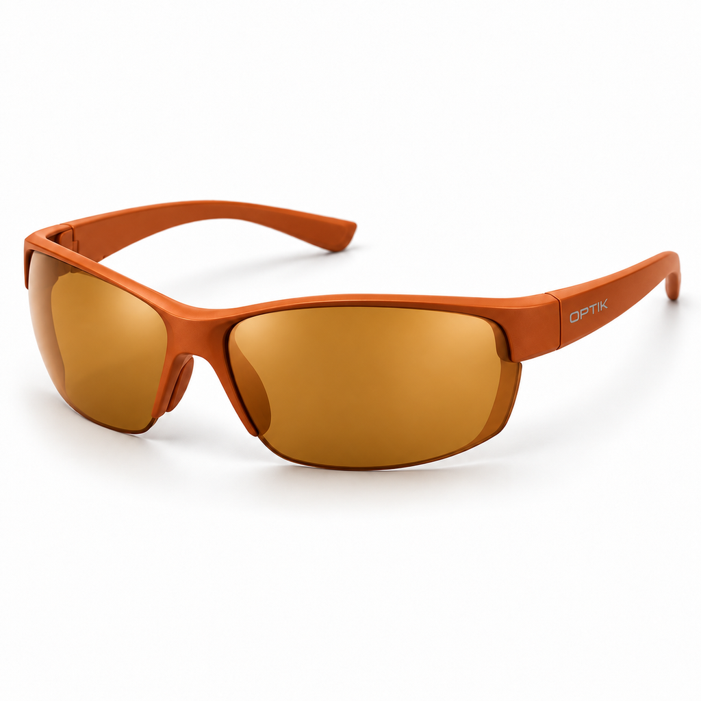 OPTIK Circuit — Orange frame, Amber lenses — product
