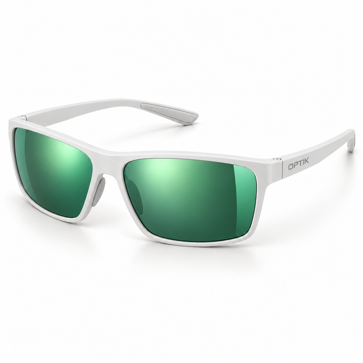 OPTIK Trek — White frame, Green lenses — product