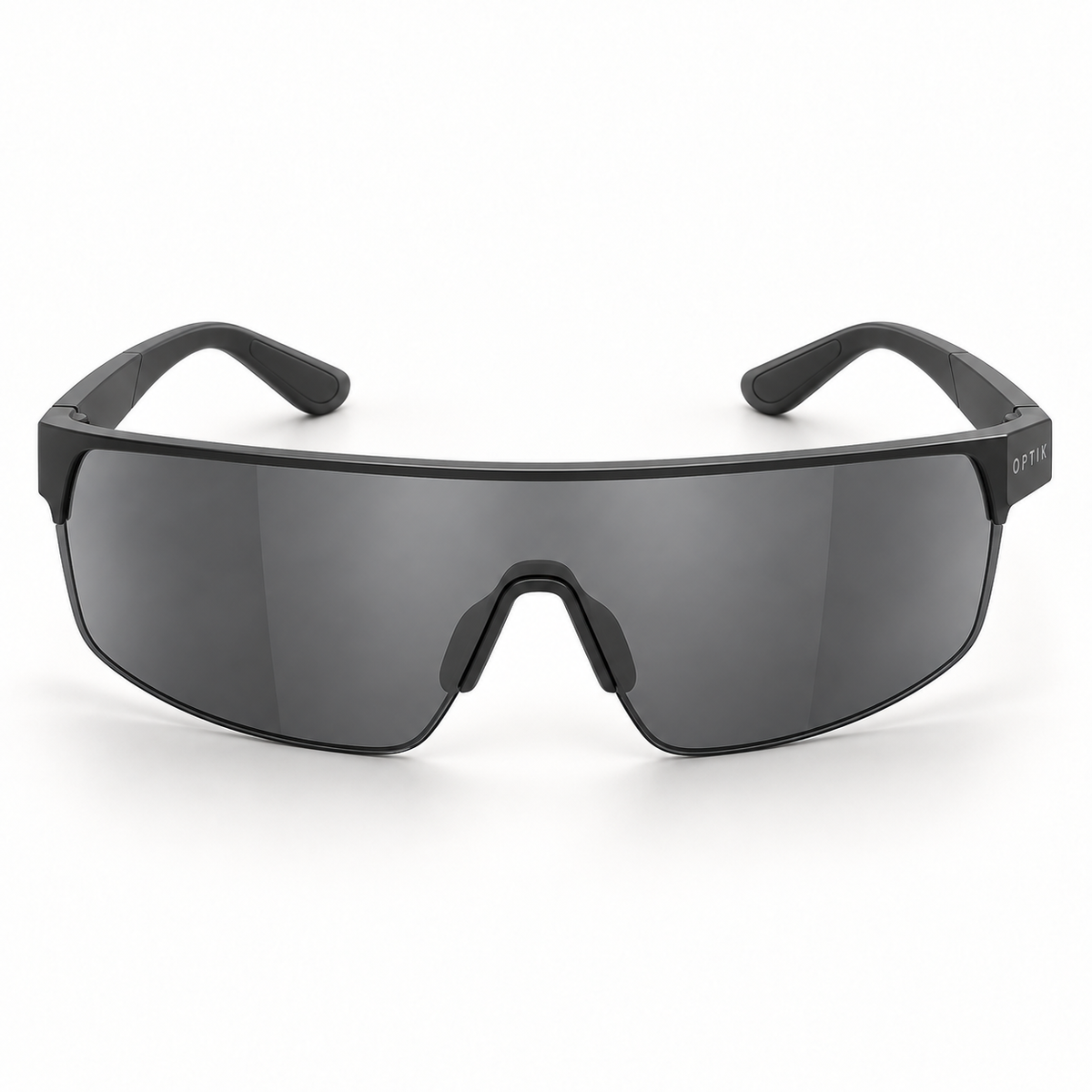 OPTIK Surge — Black frame, Smoke Grey lenses — detail