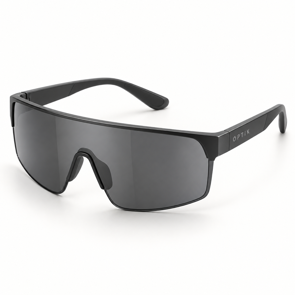 OPTIK Surge — Black frame, Smoke Grey lenses — product