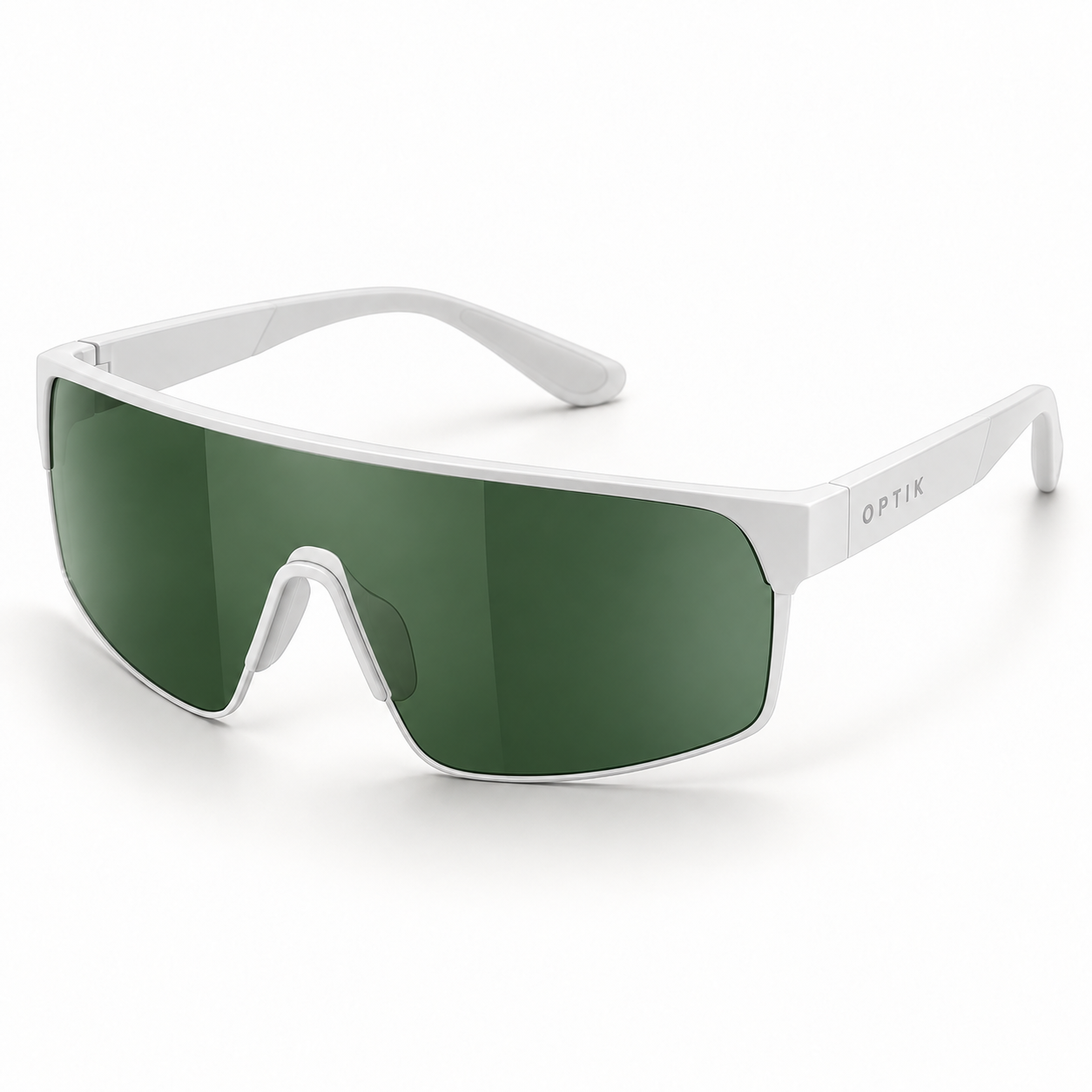 OPTIK Surge — White frame, Green lenses — product