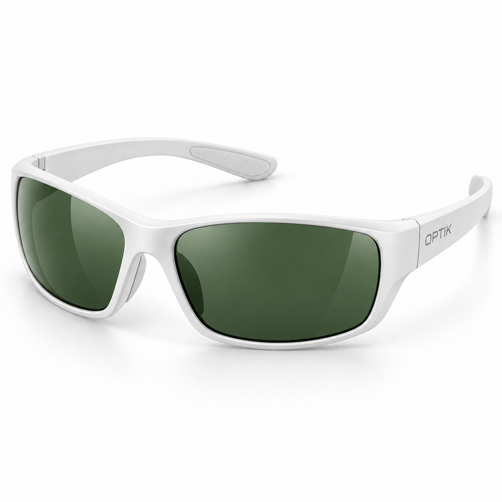 OPTIK Motion — White frame, Green lenses — product