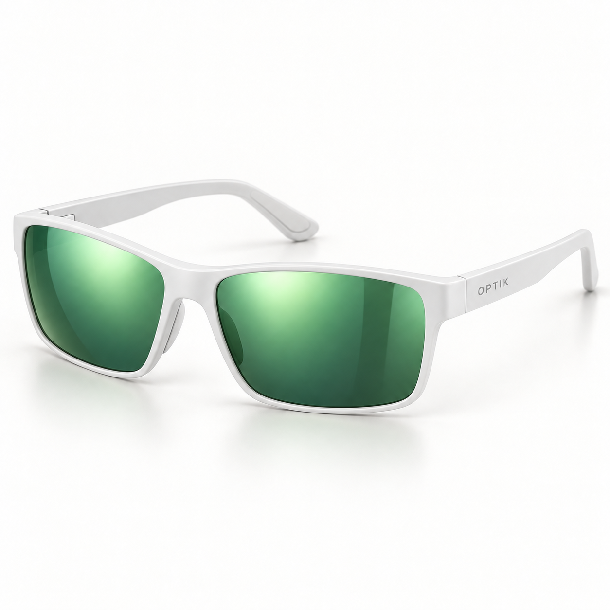 OPTIK Vector — White frame, Green lenses — product