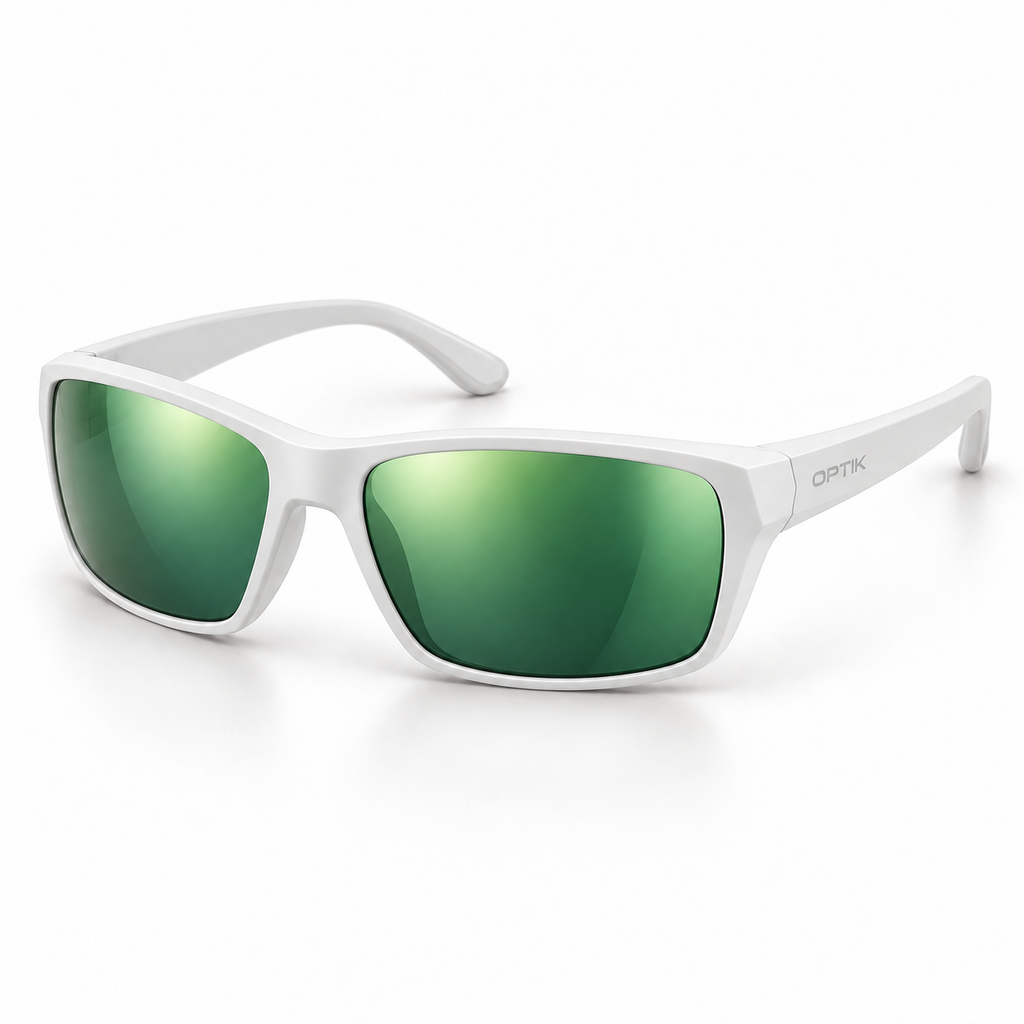 OPTIK Aerojet — White frame, Green lenses — product