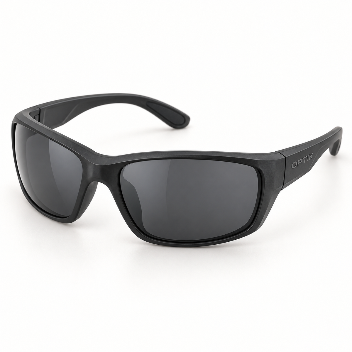 OPTIK Stride — Black frame, Smoke Grey lenses — product
