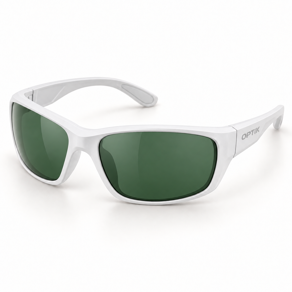 OPTIK Stride — White frame, Green lenses — product