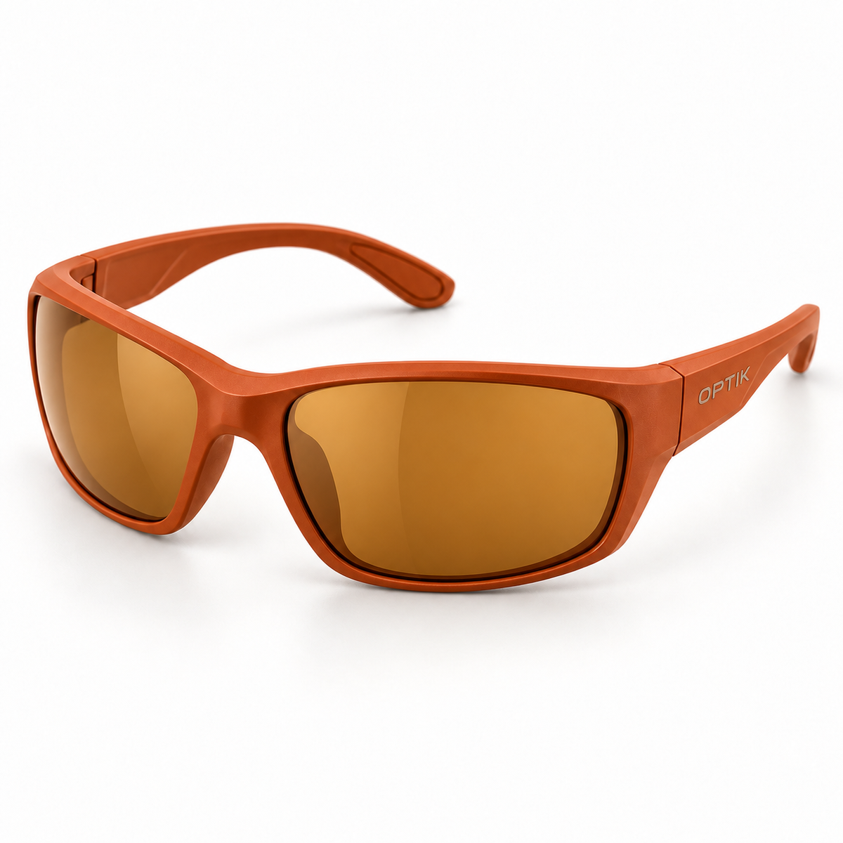 OPTIK Stride — Orange frame, Amber lenses — product