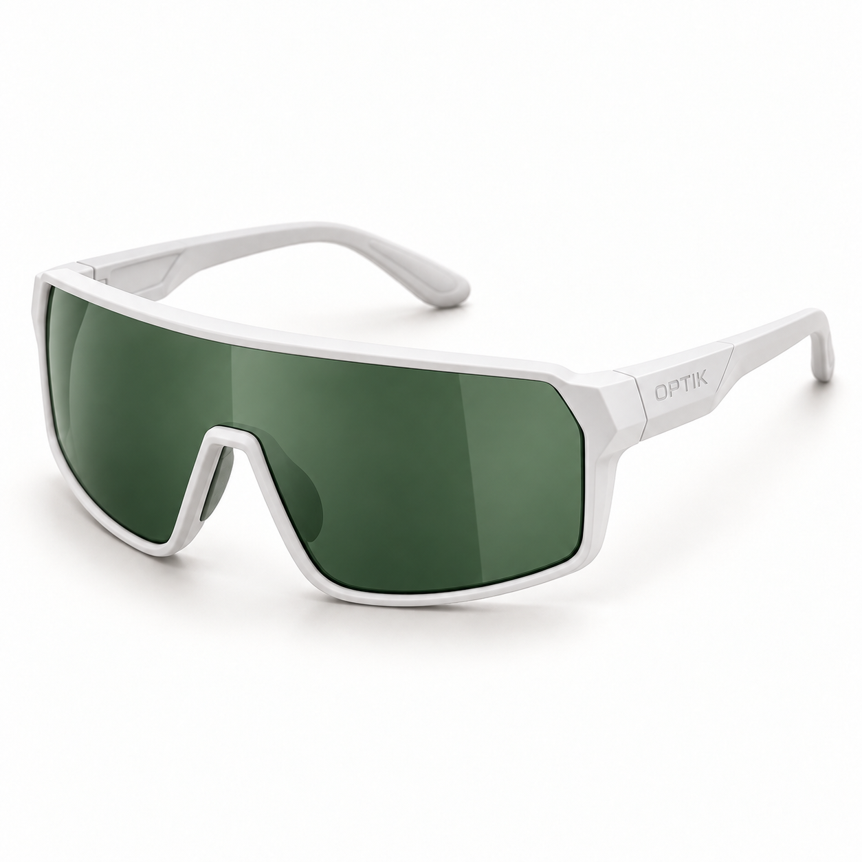 OPTIK Enduro — White frame, Green lenses — product