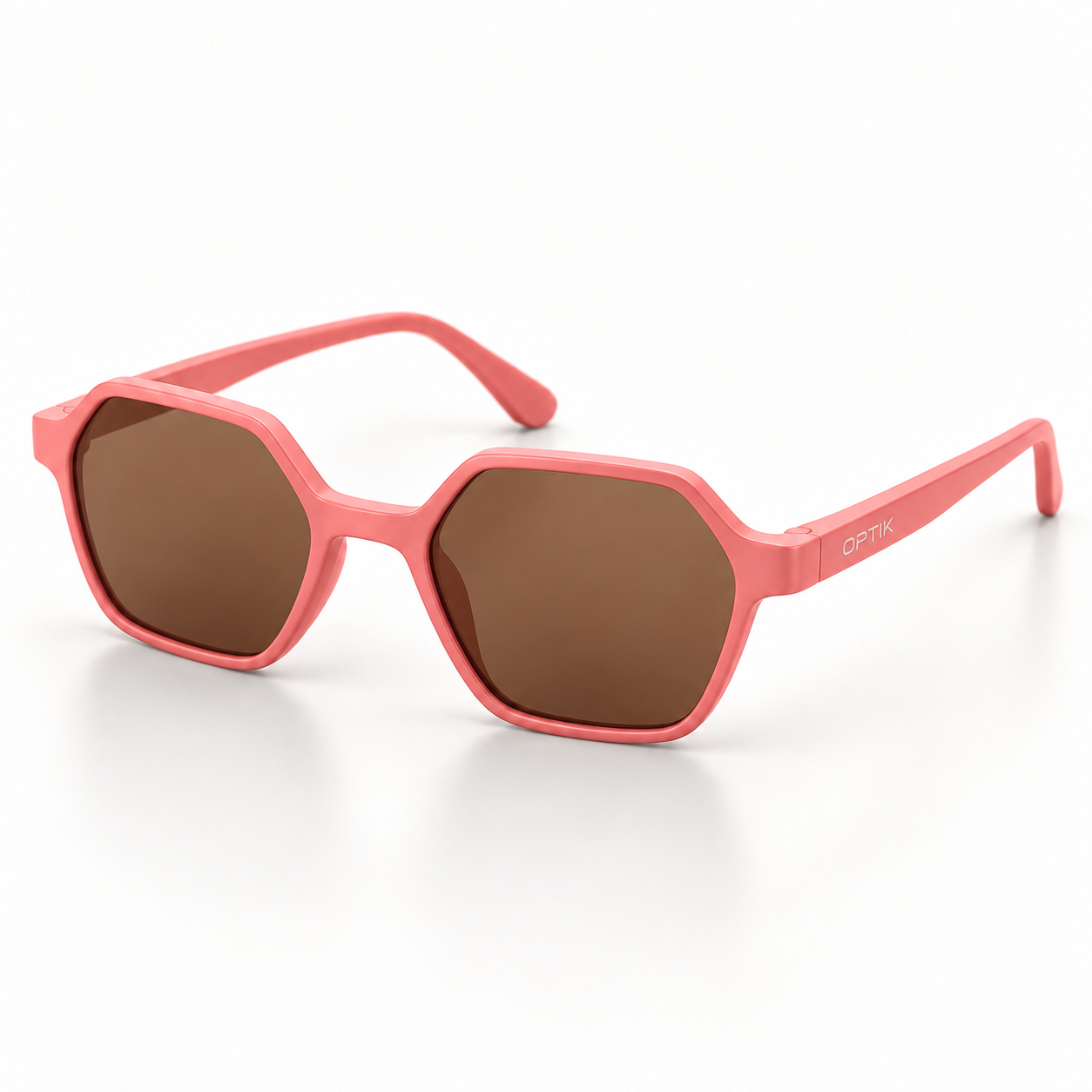 OPTIK Skipper — Coral frame, Brown lenses — product
