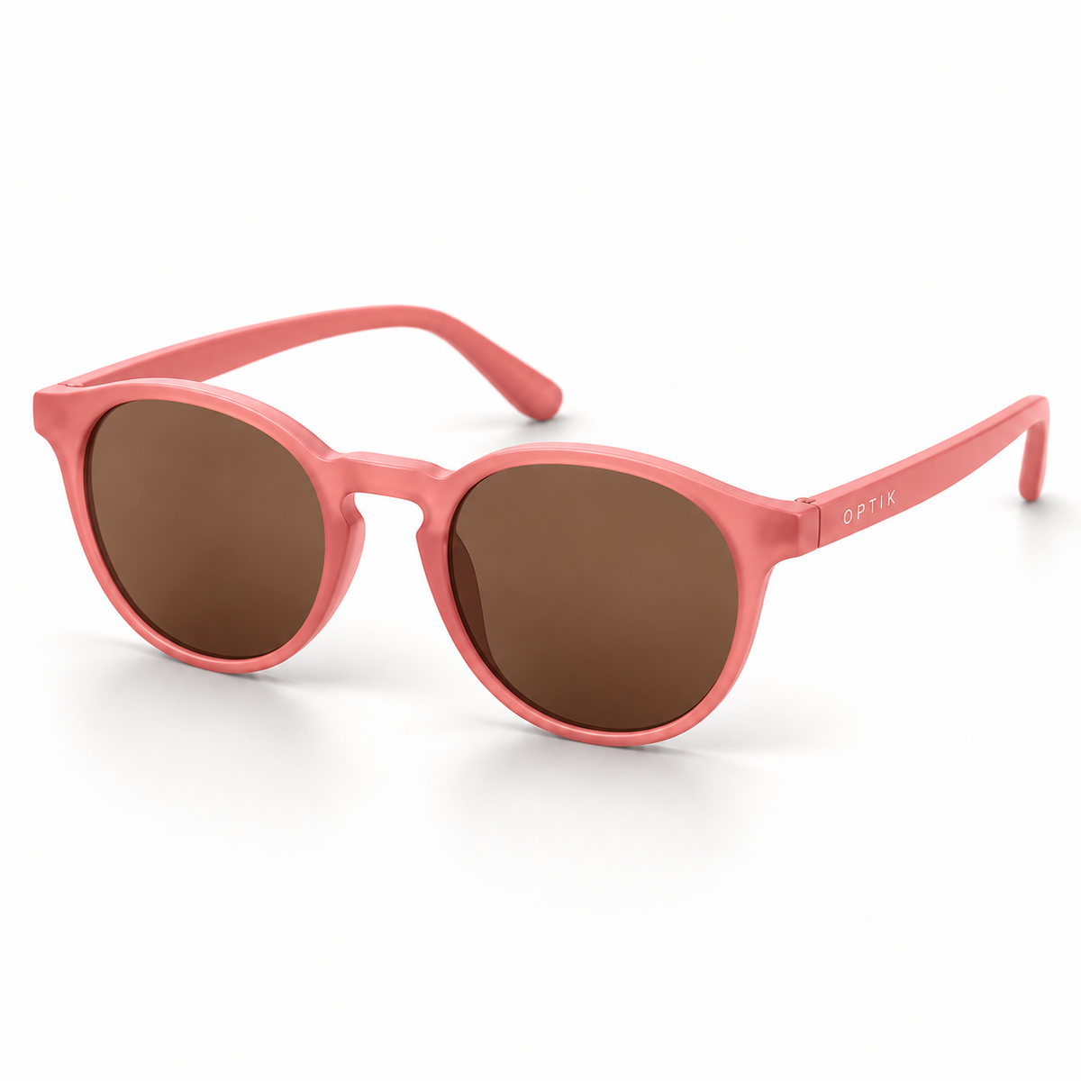 OPTIK Rocket — Coral frame, Brown lenses — product