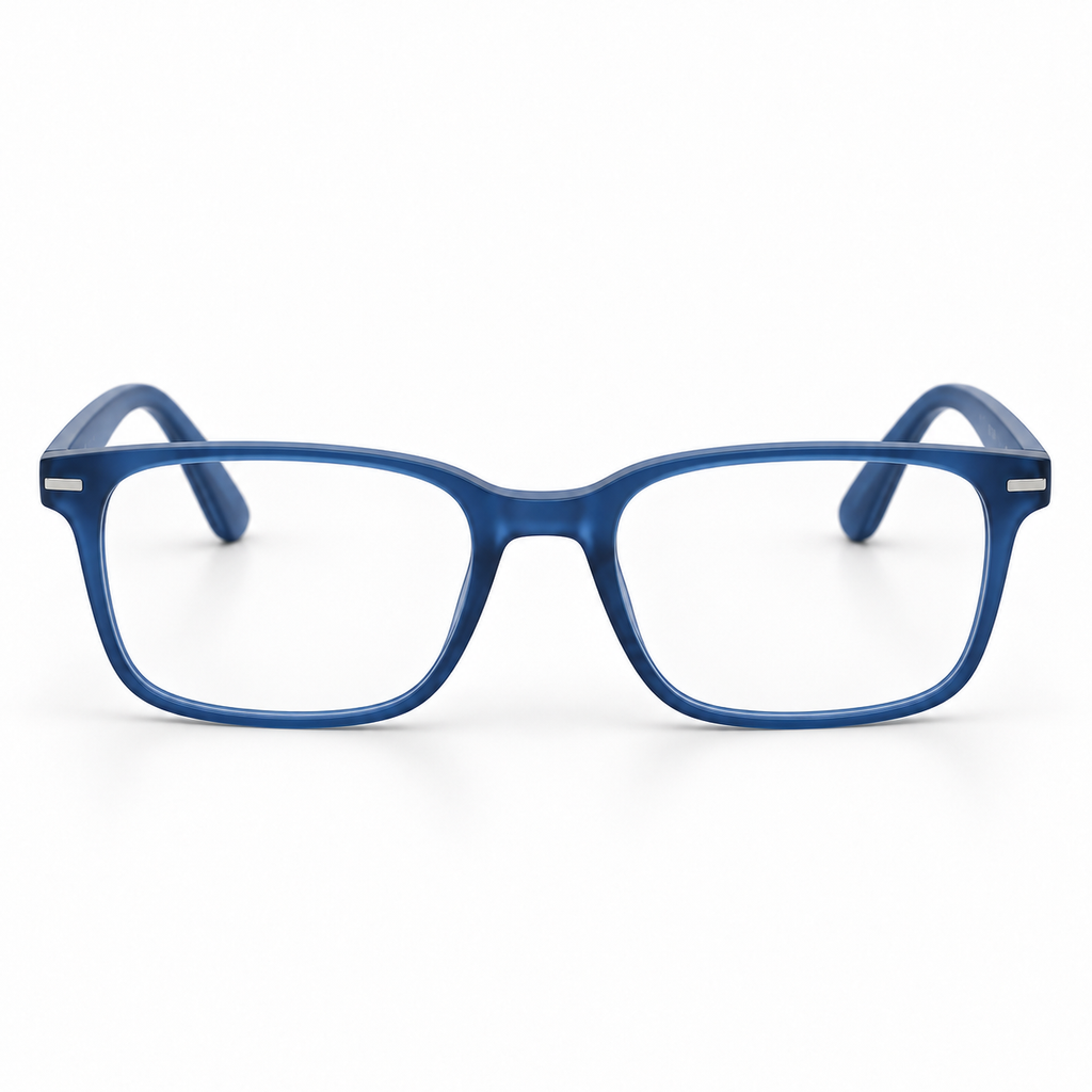 OPTIK Pip — Blue frame, Clear lenses — detail