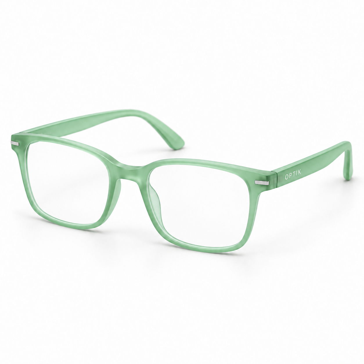 OPTIK Pip — Mint frame, Clear lenses — product