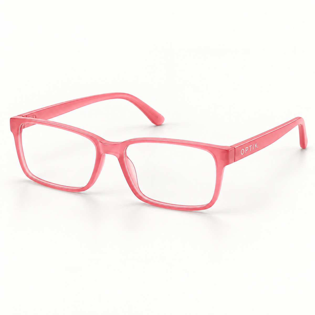 OPTIK Doodle — Coral frame, Clear lenses — product