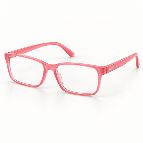 OPTIK Doodle — Coral frame, Clear lenses — product