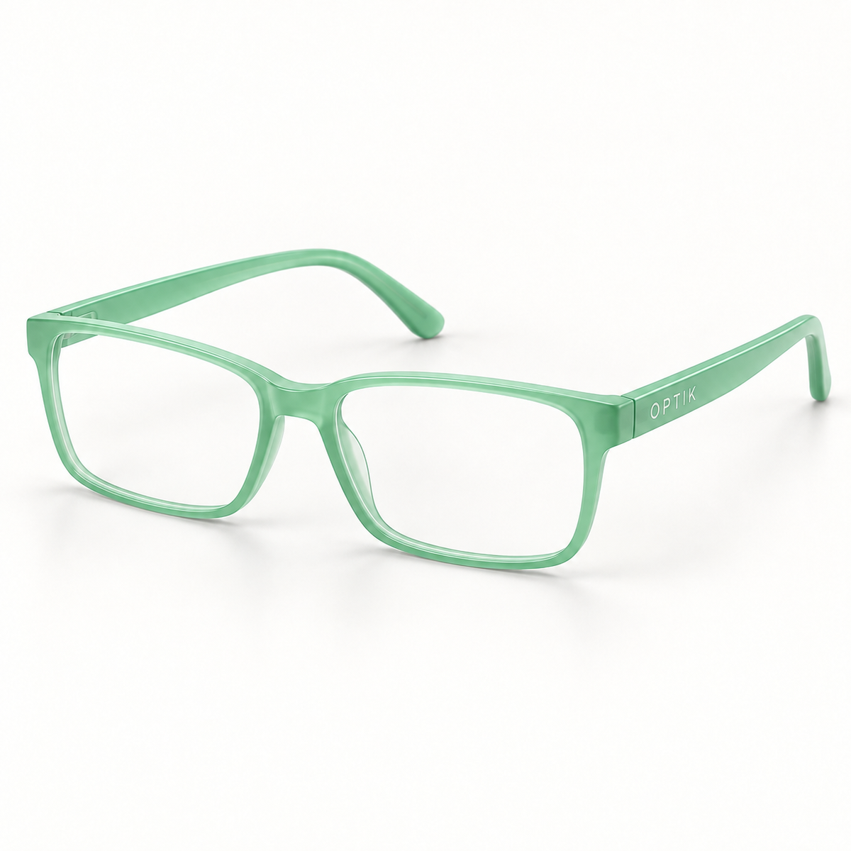 OPTIK Doodle — Mint frame, Clear lenses — product