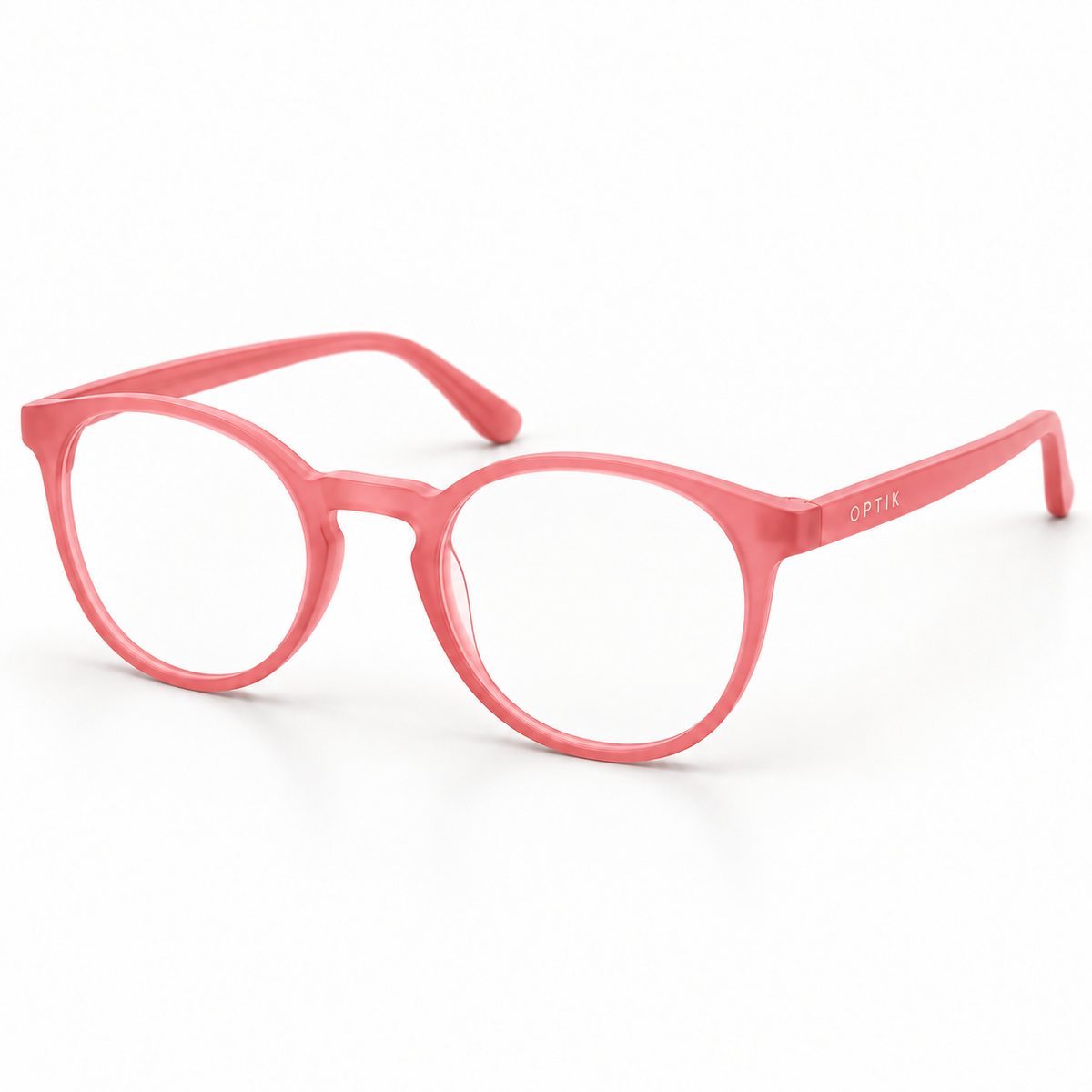 OPTIK Giggle — Coral frame, Clear lenses — product
